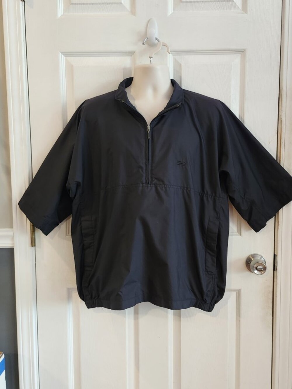 Dockers~Golf Jacket~Mens L~Black~Stain Defender~Windbreaker~Short Sleeve